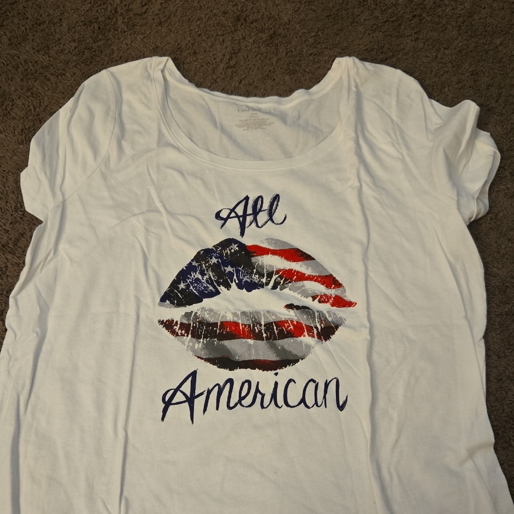 Lane Bryant Cream Cotton Tee